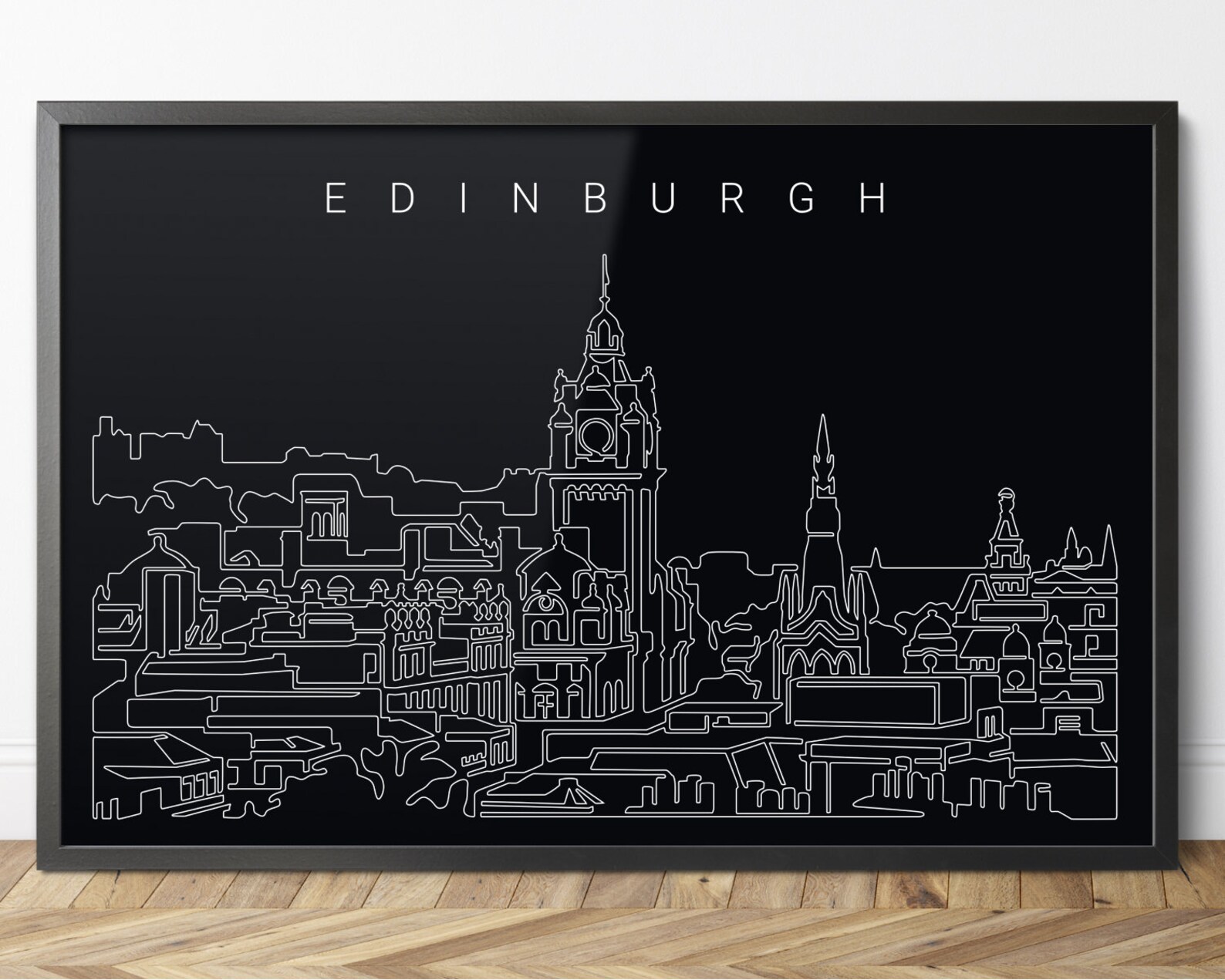 Framed Edinburgh Art Print Edinburgh Skyline Wall Art Etsy