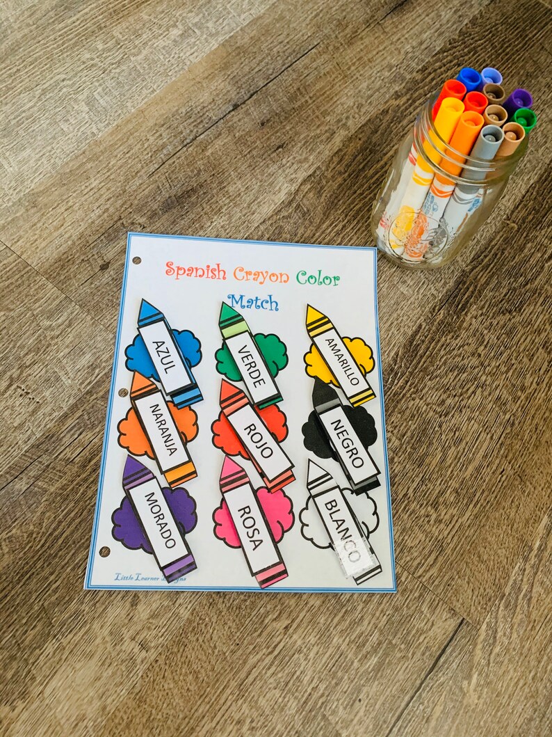 Spanish Color Matching Game Preschool Kindergarten Learning Etsy Spanish color matching game preschool kindergarten learning etsy