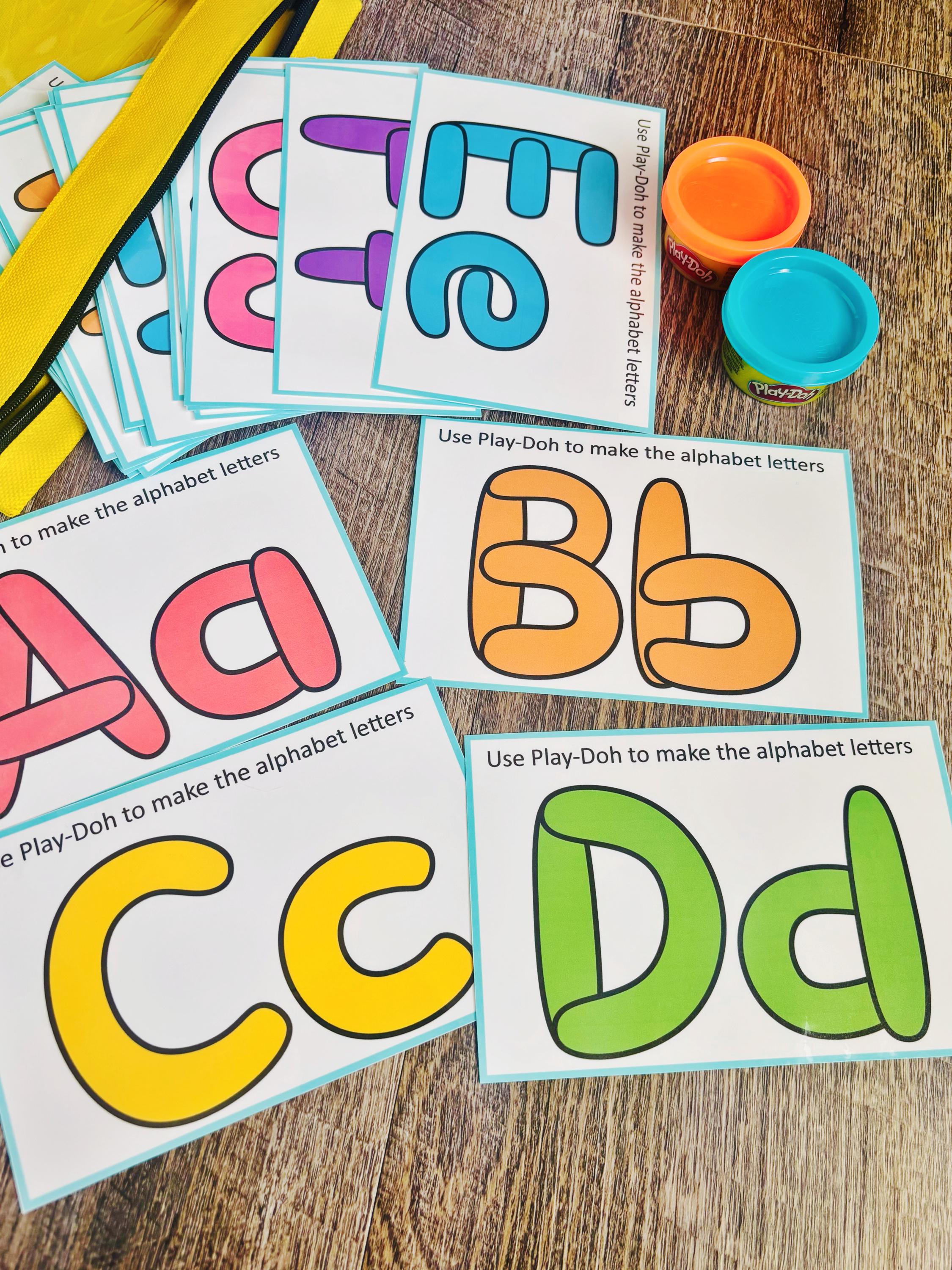 Play Dough Alphabet Mats | ABC Learning Cards for Toddlers | Laminated ...