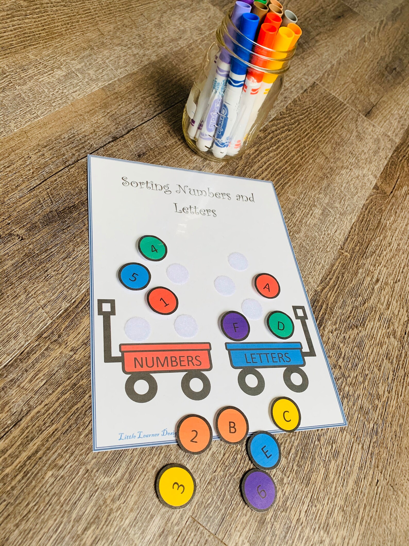 Sorting Numbers and Letters Game Kindergarten Curriculum Etsy