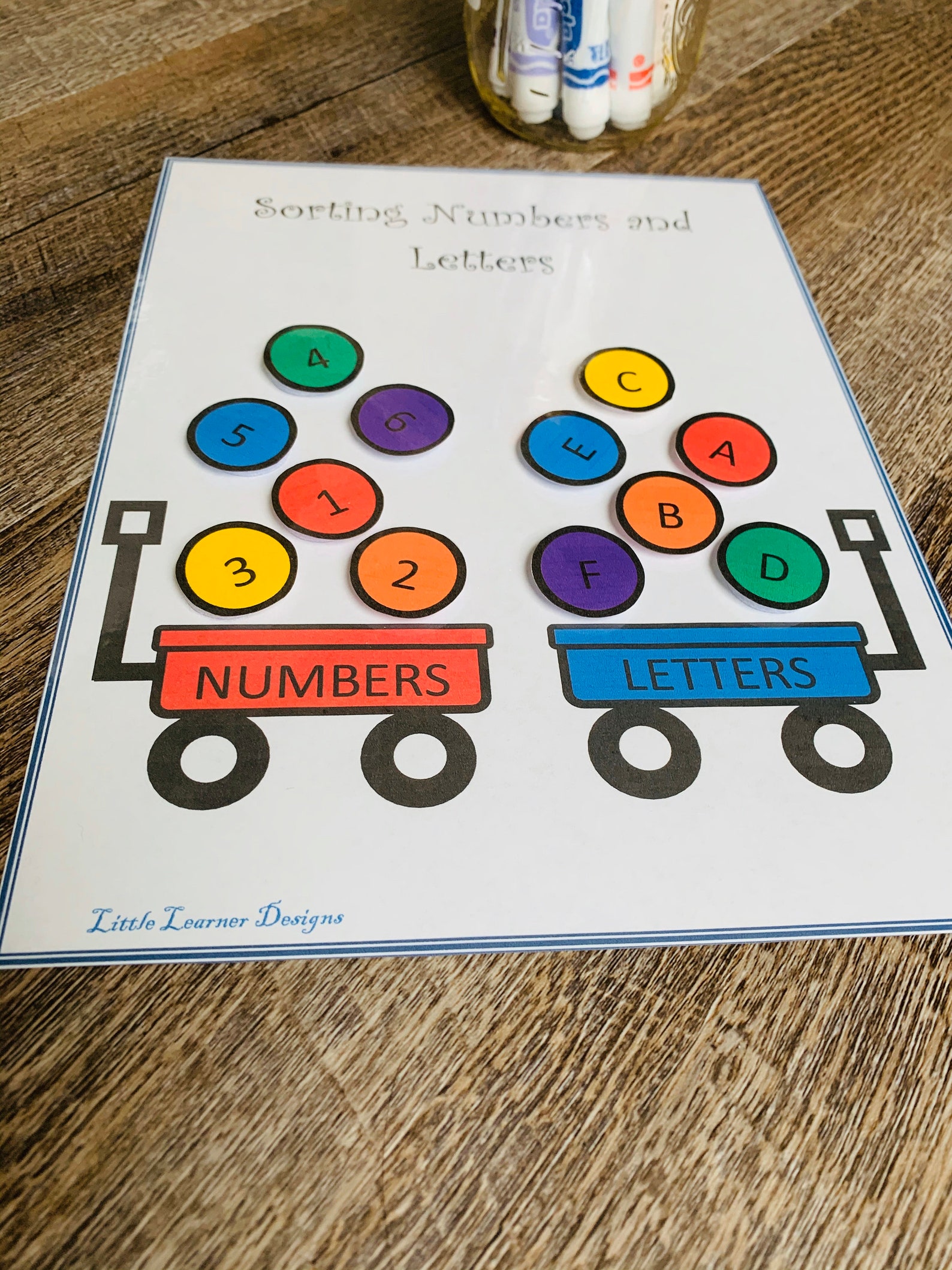 Sorting Numbers and Letters Game Kindergarten Curriculum Etsy