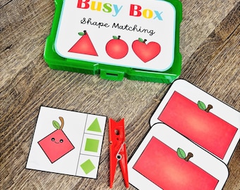 Shape Matching Busy Box – Preschool Shape Recognition Game, Toddler Learning Activity, Montessori Educational Toy