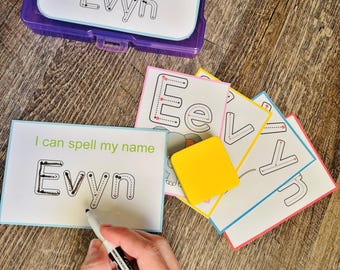 Personalized Name Busy Box | Toddler Name Spelling Activity | Preschool Learning Binder | Montessori Letter Tracing Set | Custom Kids Gift