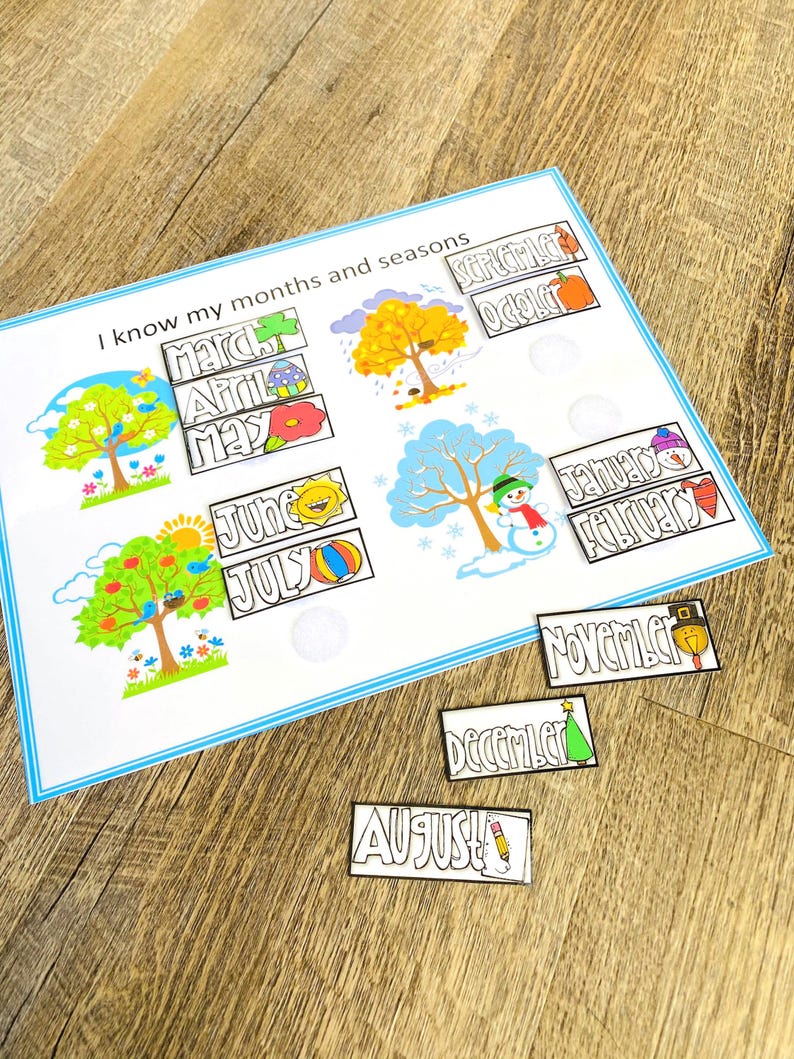 Months and Seasons Matching Game - Preschool, Kindergarten, Homeschool ...