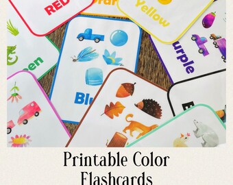 Learning Colors, Printable Flashcards, Learning Colors Activity, Homeschool Printable