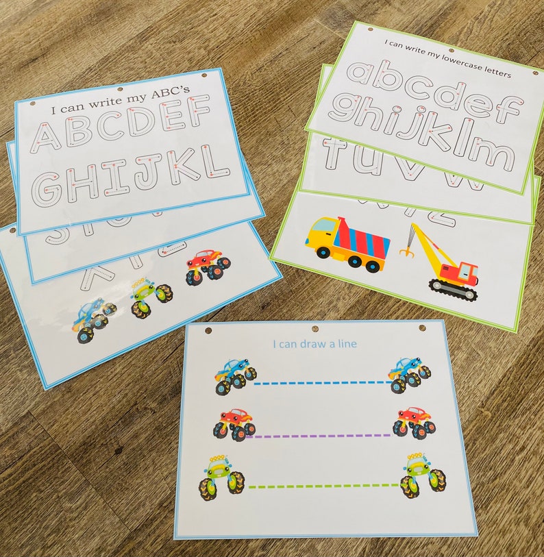 morning work hands on learning Preschool Curriculum homeschool personalized Activity book Toddler Busy Book dry erase activities