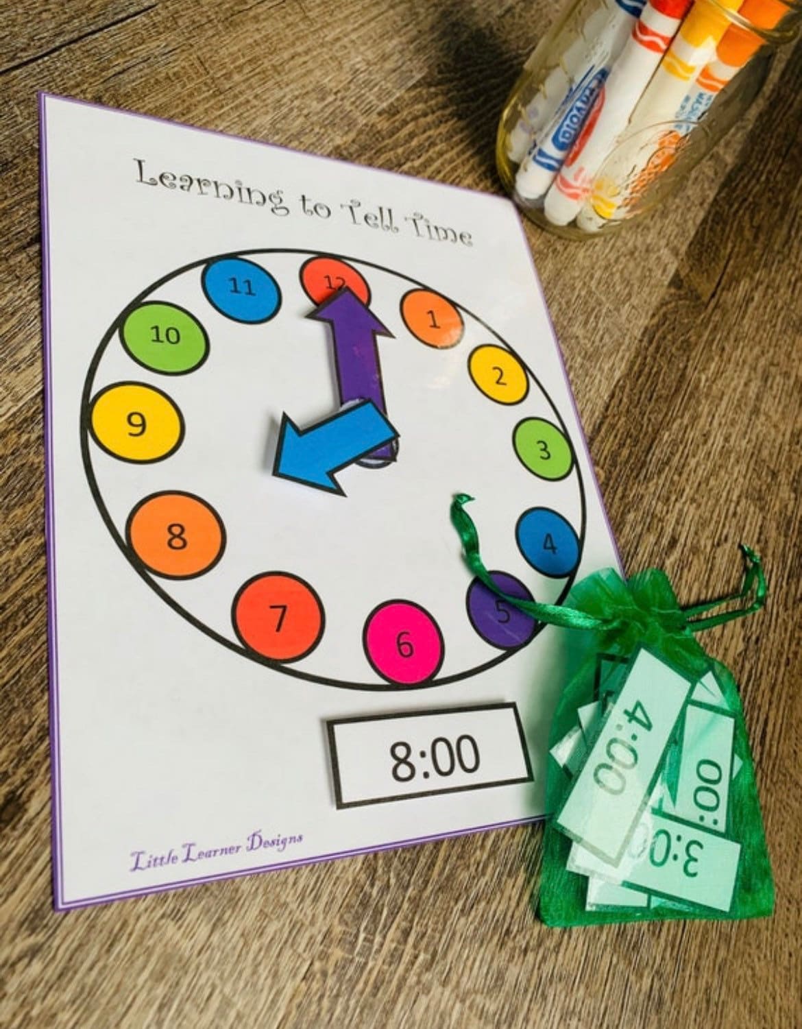 Telling Time Educational Game Printable Activities Etsy