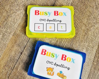 CVC Word Spelling & Reading Busy Box | Kindergarten Phonics Activity | Montessori Literacy Center | CVC Words First Grade