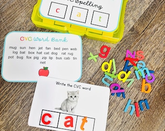 CVC Words Busy Box – Phonics Spelling Game, Kindergarten Reading Activity, Montessori Preschool Learning Toy