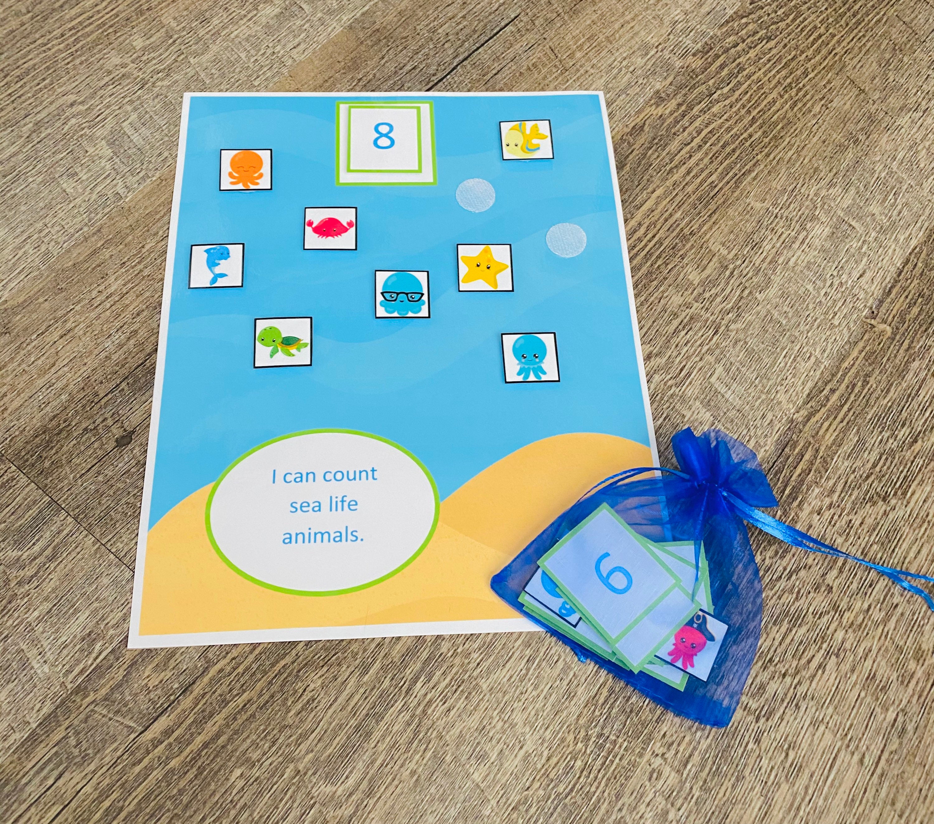Counting sea life Learning numbers Counting game Preschool | Etsy