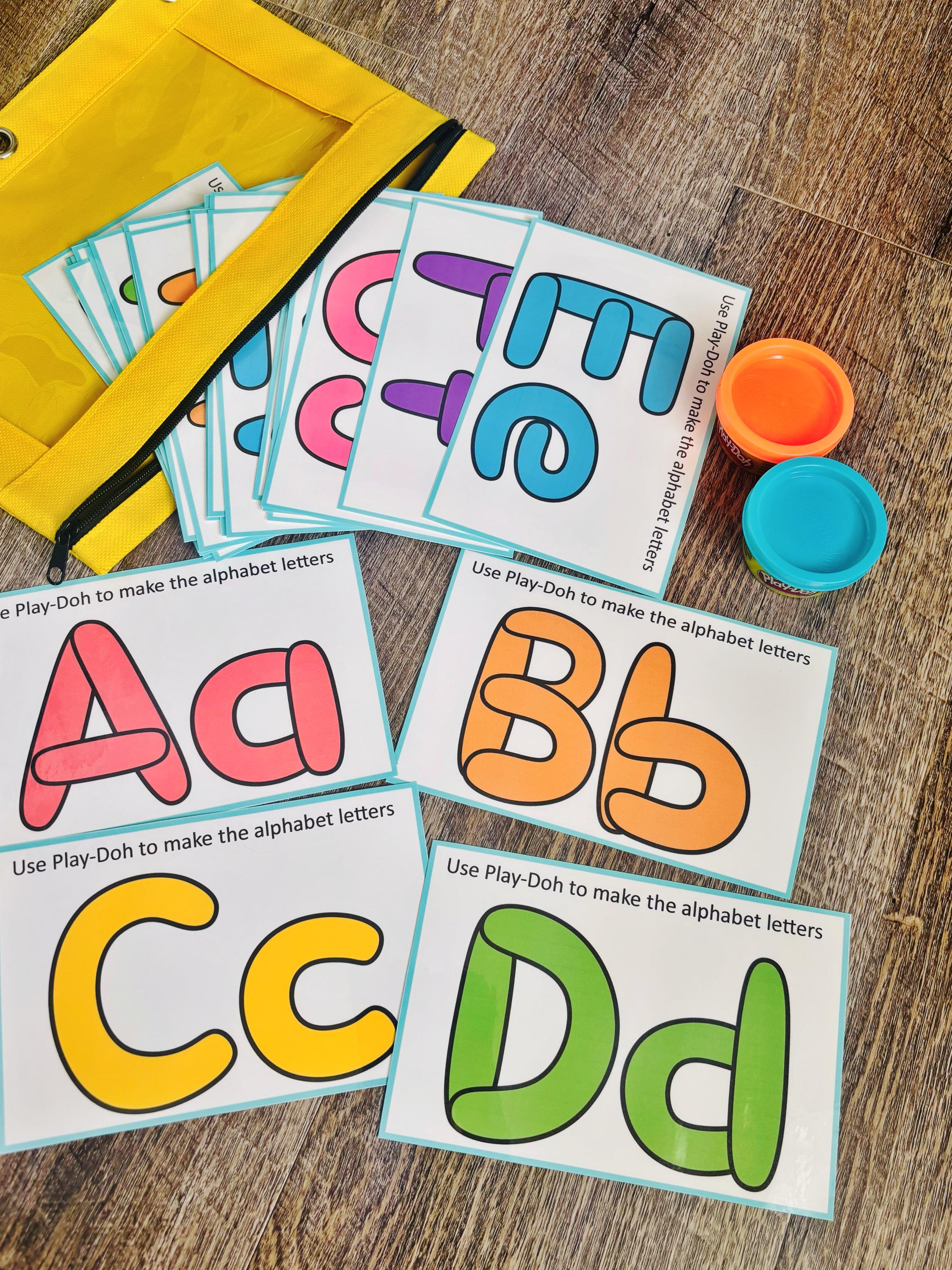 Play Dough Alphabet Mats | ABC Learning Cards for Toddlers | Laminated ...
