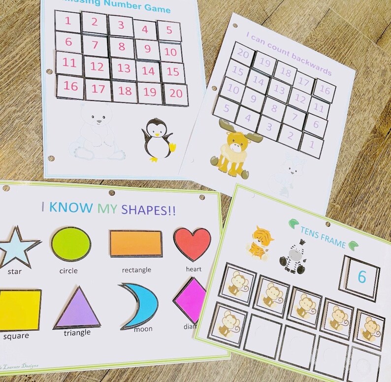 Kindergarten Printable Activity Binder, Learning Binder for Ages 46