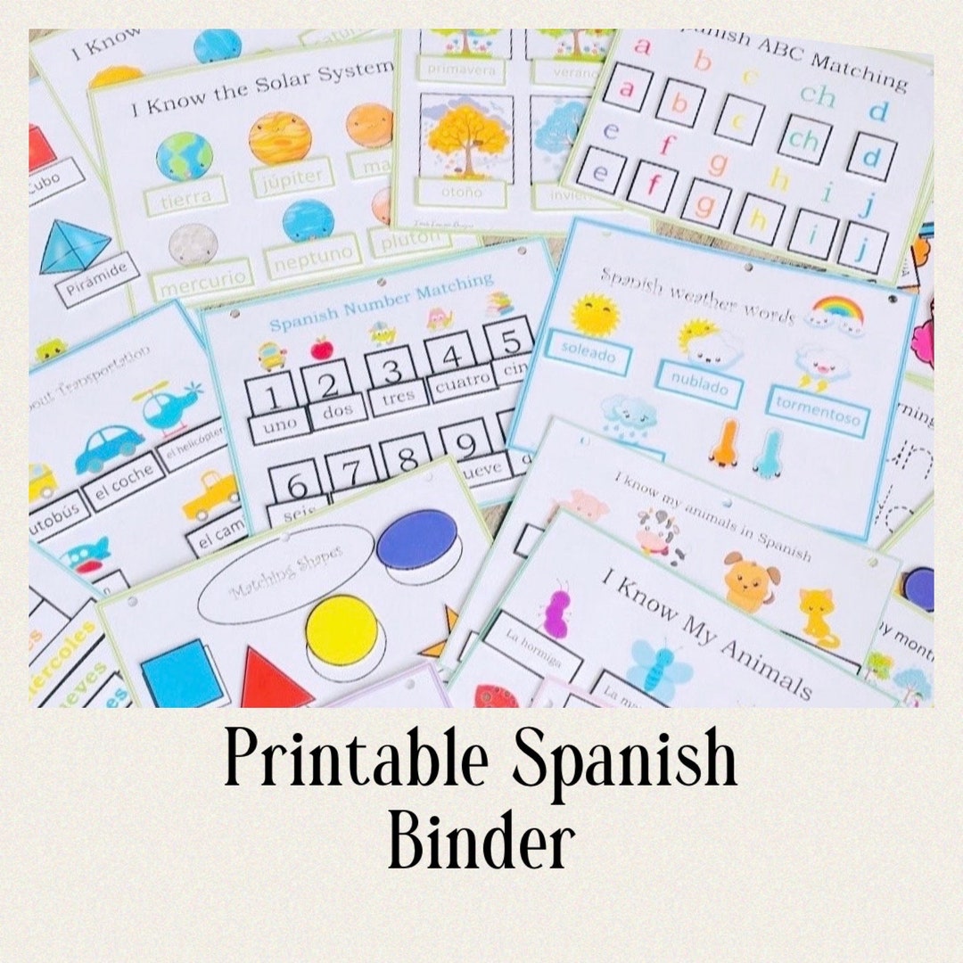 Spanish Busy Books, Printable Spanish Binder - Etsy