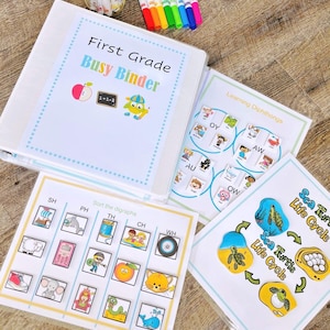 1st Grade Learning Binder: Homeschool Early Math & Phonics
