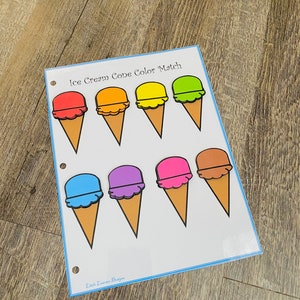 Ice Cream Color Matching Game: Preschool Learning Activity