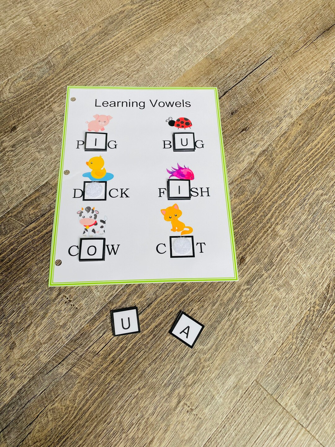 Vowel Sounds Matching Game Learning Vowels Homeschool Vowel - Etsy