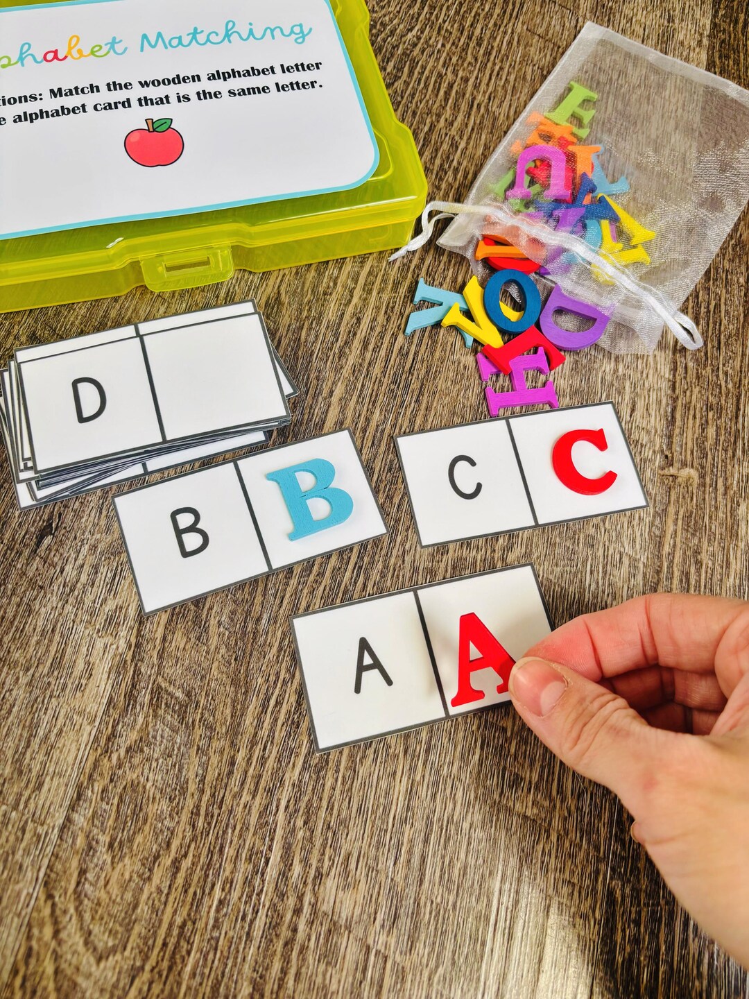 Montessori Alphabet Matching Busy Box, Wooden Letters, Preschool ABC ...