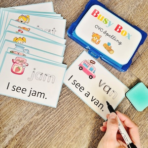 CVC Word Busy Box | Kindergarten Preschool Phonics Reading Activity, Homeschool Literacy Center