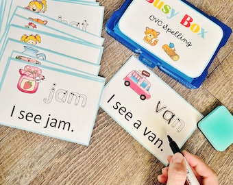 CVC Words Busy Box – Phonics Spelling Game, Kindergarten Reading Activity, Preschool Homeschool Learning Toy