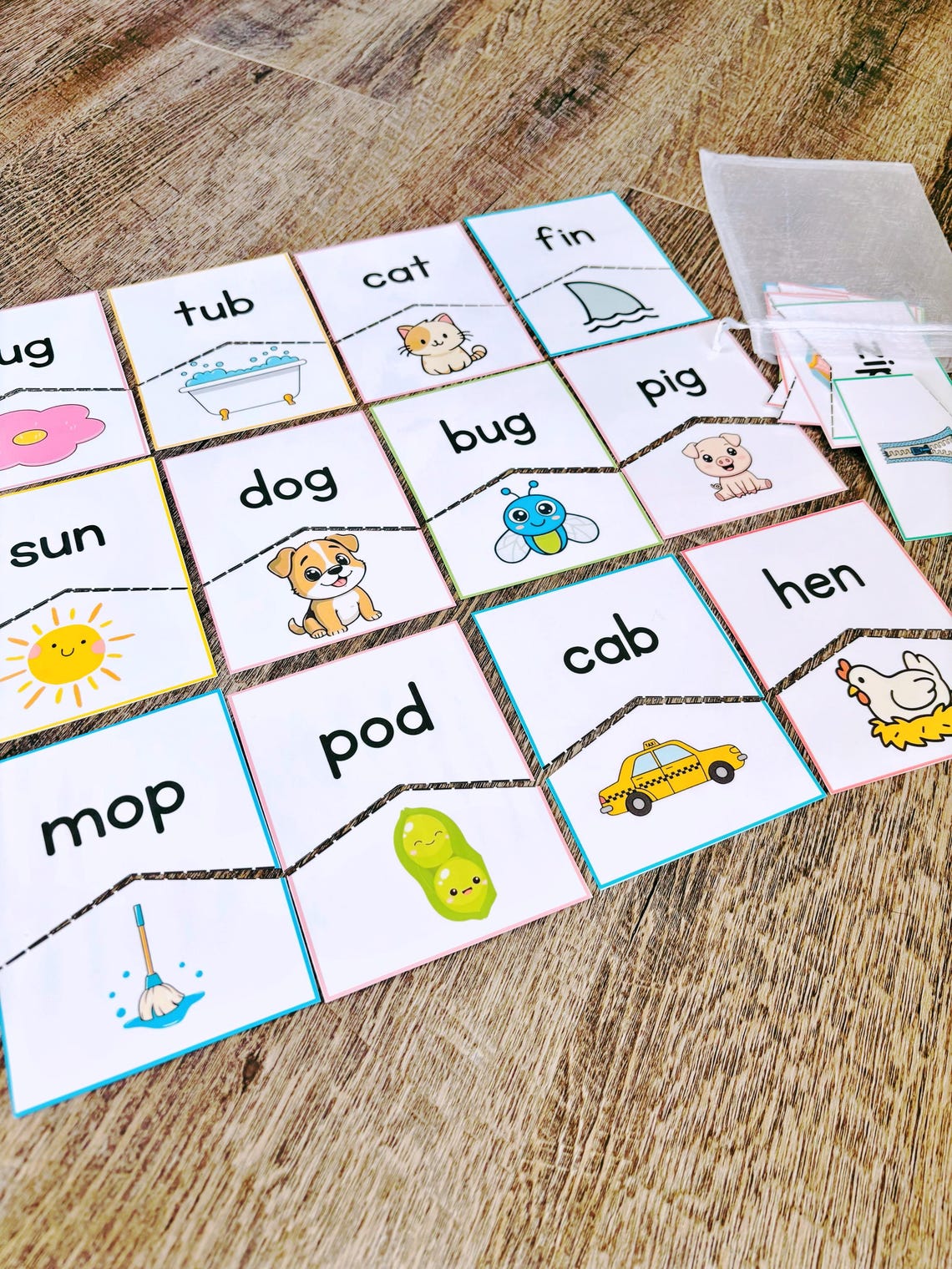 CVC Word Matching Game | Phonics Reading Activity | Preschool ...