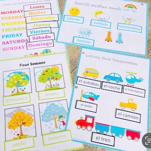 Spanish Learning Busy Binder: Homeschool Preschool Activities
