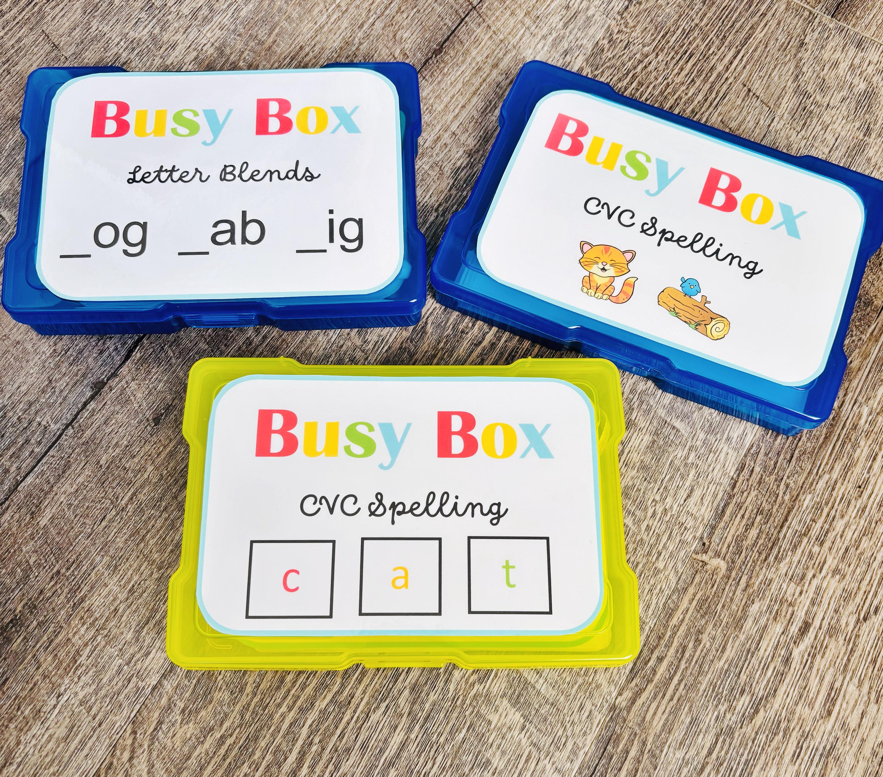 CVC Words Busy Box | Phonics Activities, Montessori Literacy Toy ...