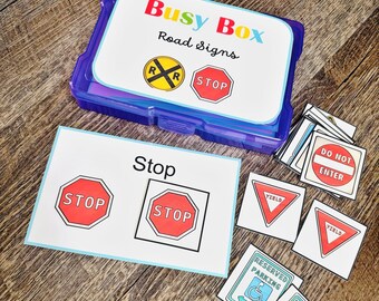Road Safety Busy Box – Traffic Sign Matching Game, Preschool & Kindergarten Safety Learning Activity