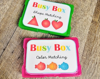 Color & Shape Matching Busy Box | Preschool Learning Activity | Montessori Toddler Matching Game | Kindergarten Homeschool Educational Toy