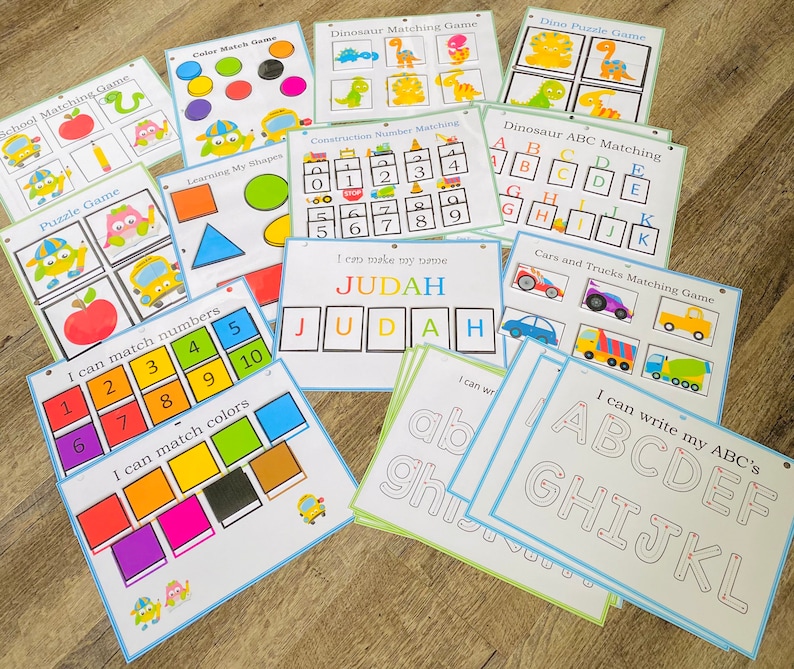 morning work hands on learning Preschool Curriculum homeschool personalized Activity book Toddler Busy Book dry erase activities
