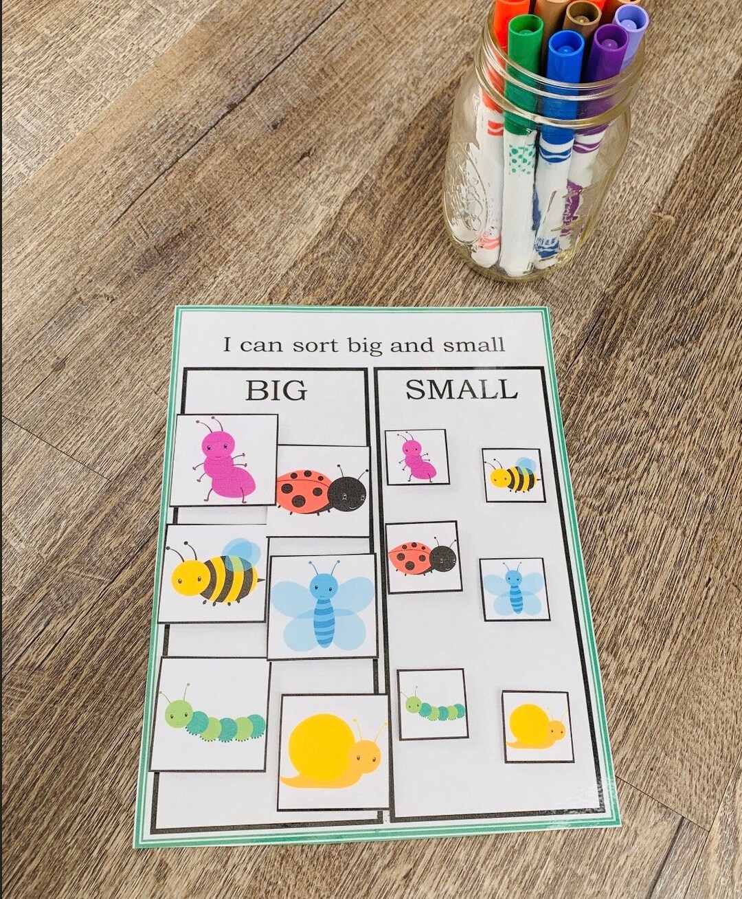 Preschool Sorting Game, Homeschool Learning Big and Small, Montessori ...