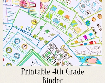 Large 4th grade printable binder PDF