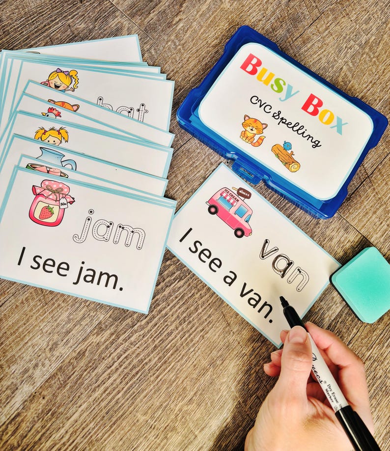 CVC Word Busy Box Bundle | Phonics Reading Activity Set for ...