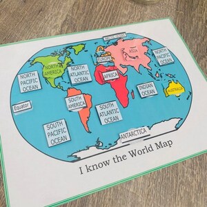 World Map Printable Homeschool Game, Homeschool Geography, Printable ...