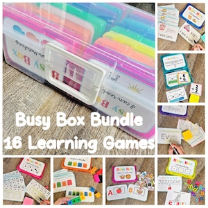 Mega Busy Box Bundle Preschool | 16 Montessori Learning Activities | Homeschool Games for Preschool, Kindergarten Educational Busy Boxes