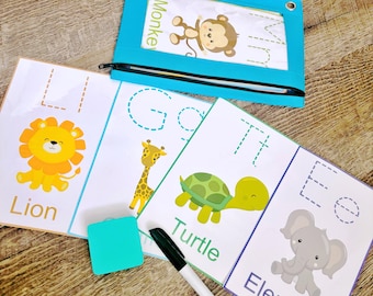 Alphabet Tracing Cards | Uppercase & Lowercase Letter Writing Practice | Preschool Learning Activity | Montessori Homeschool ABC