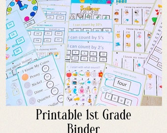 Large Printable 1st Grade Learning Binder PDF