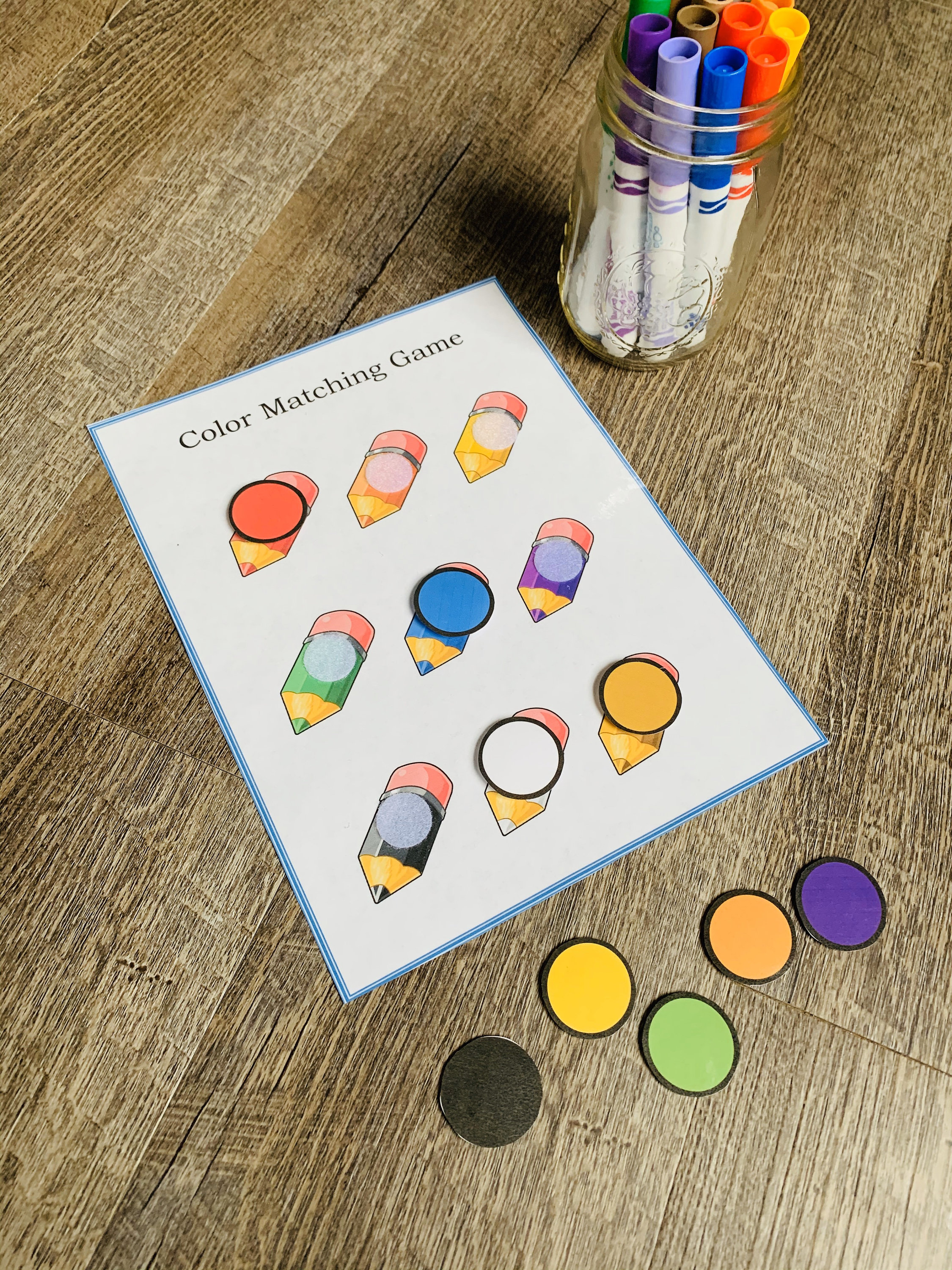 Color Matching Game Learning Colors Matching Game Preschool Etsy