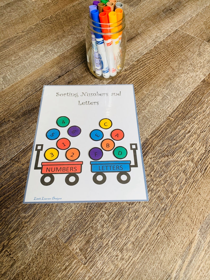 Sorting Numbers and Letters Game Kindergarten Curriculum - Etsy