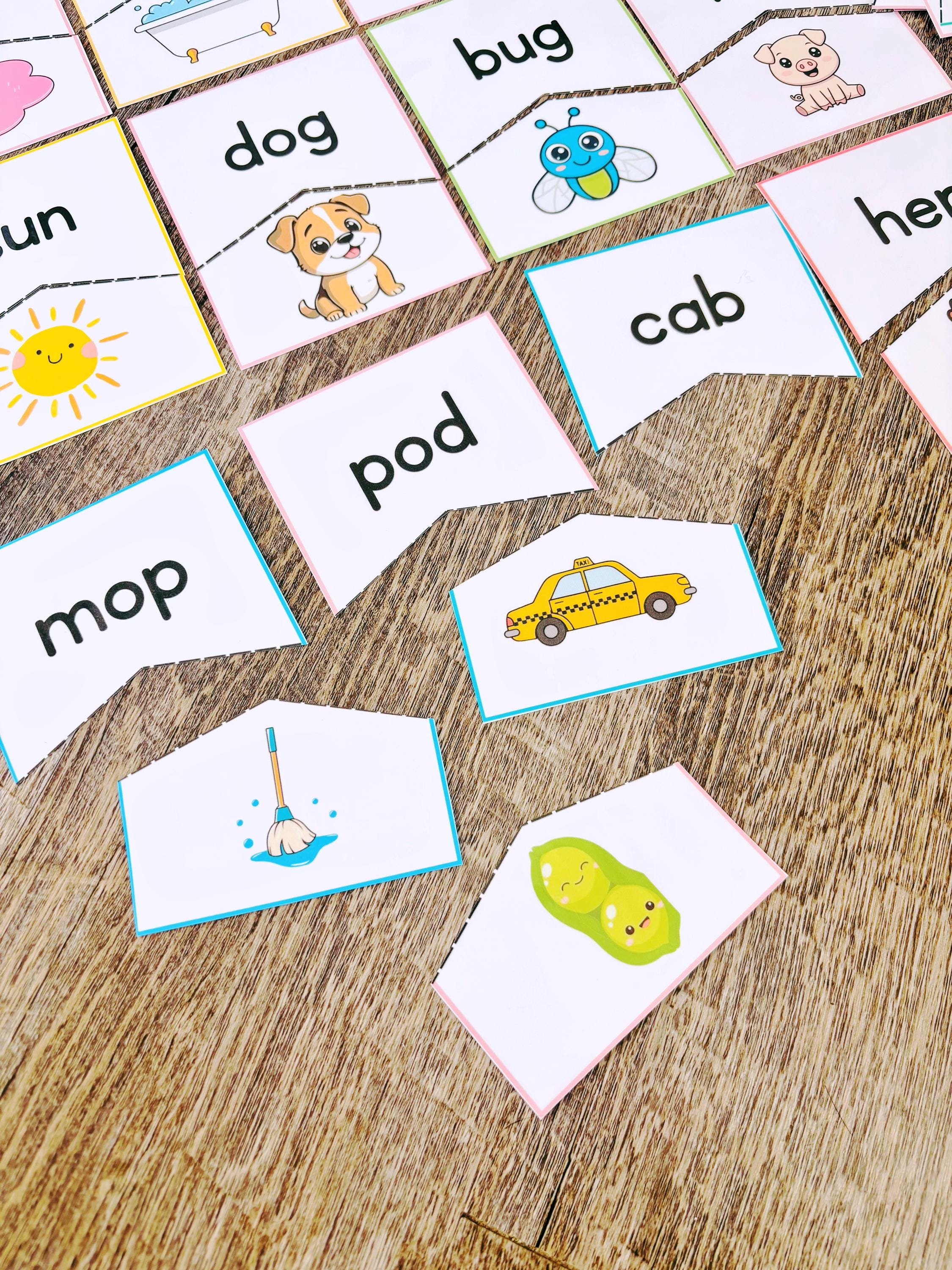 CVC Word Matching Game | Phonics Reading Activity | Preschool ...