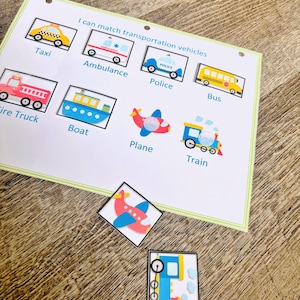 Transportation matching game, Homeschool learning game, Matching cars and trucks, Transportation learning game, Transportation learning game