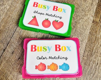 Color Shape Matching Busy Box | Montessori Preschool and Kindergarten Learning Activity