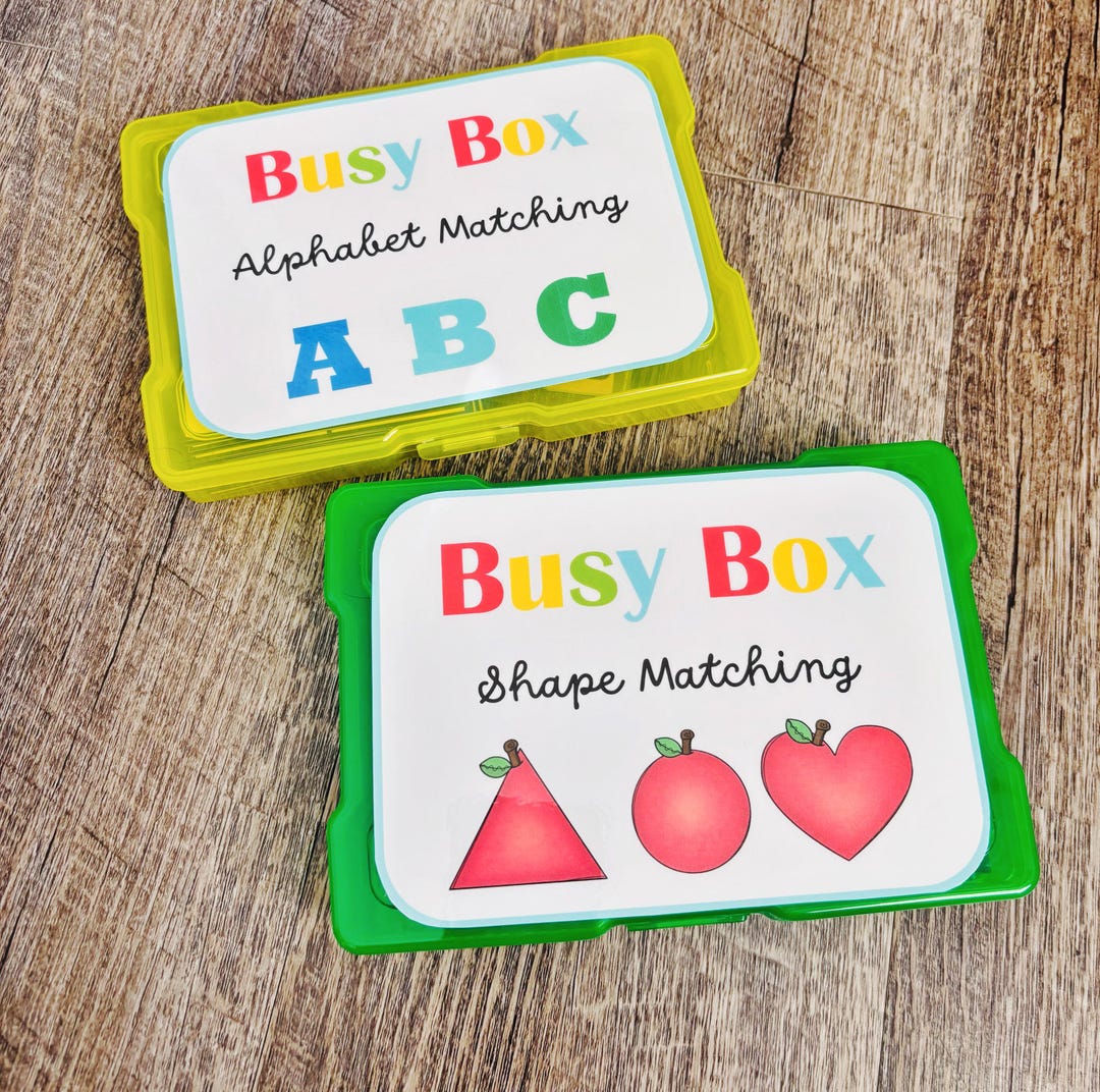 Montessori Busy Box Bundle | Alphabet and Shape Matching Activity for ...