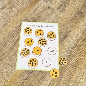 Cookie Counting Game: Preschool Number Recognition, Homeschool Curriculum