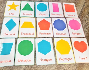 Shape Flashcards for Preschool | Toddler Shape Learning Cards | Montessori Shapes Activity | Homeschool Preschool