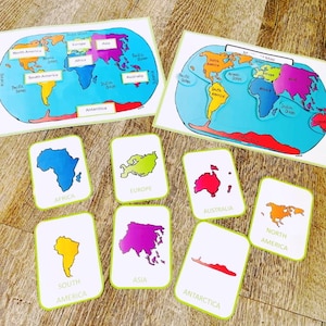 World Continents Game and Flashcards, World Geography