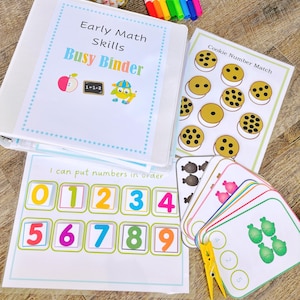 Early Math Skills Learning Binder, Preschool and Kindergarten Math