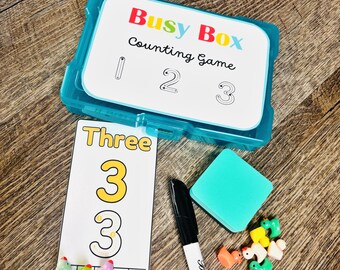 Counting Busy Box – Number Recognition 1-10 Game, Montessori Preschool Math Activity, Kindergarten Learning Toy