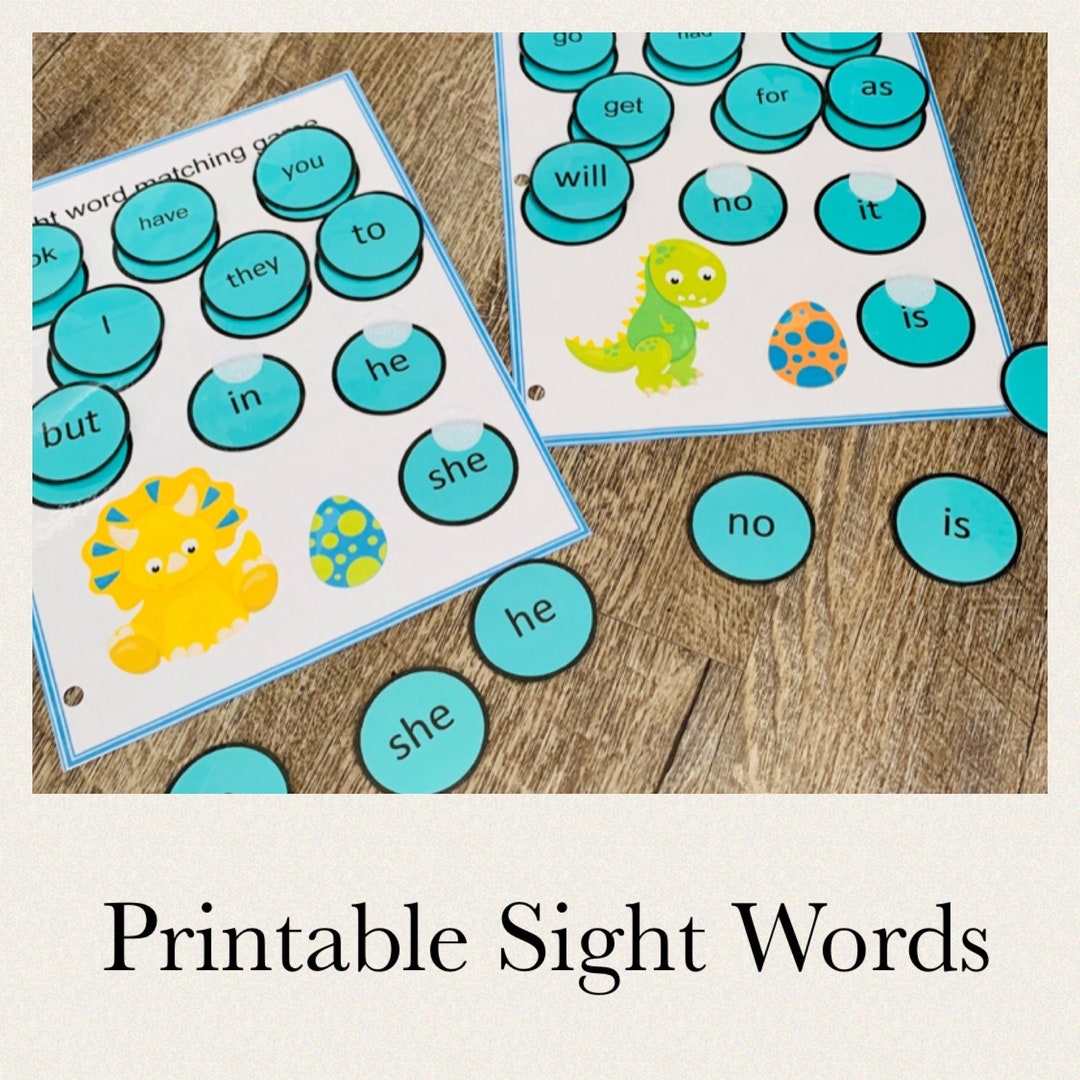 Sight Word Printable Game, Early Reading Skills, Homeschool PDF Reading ...