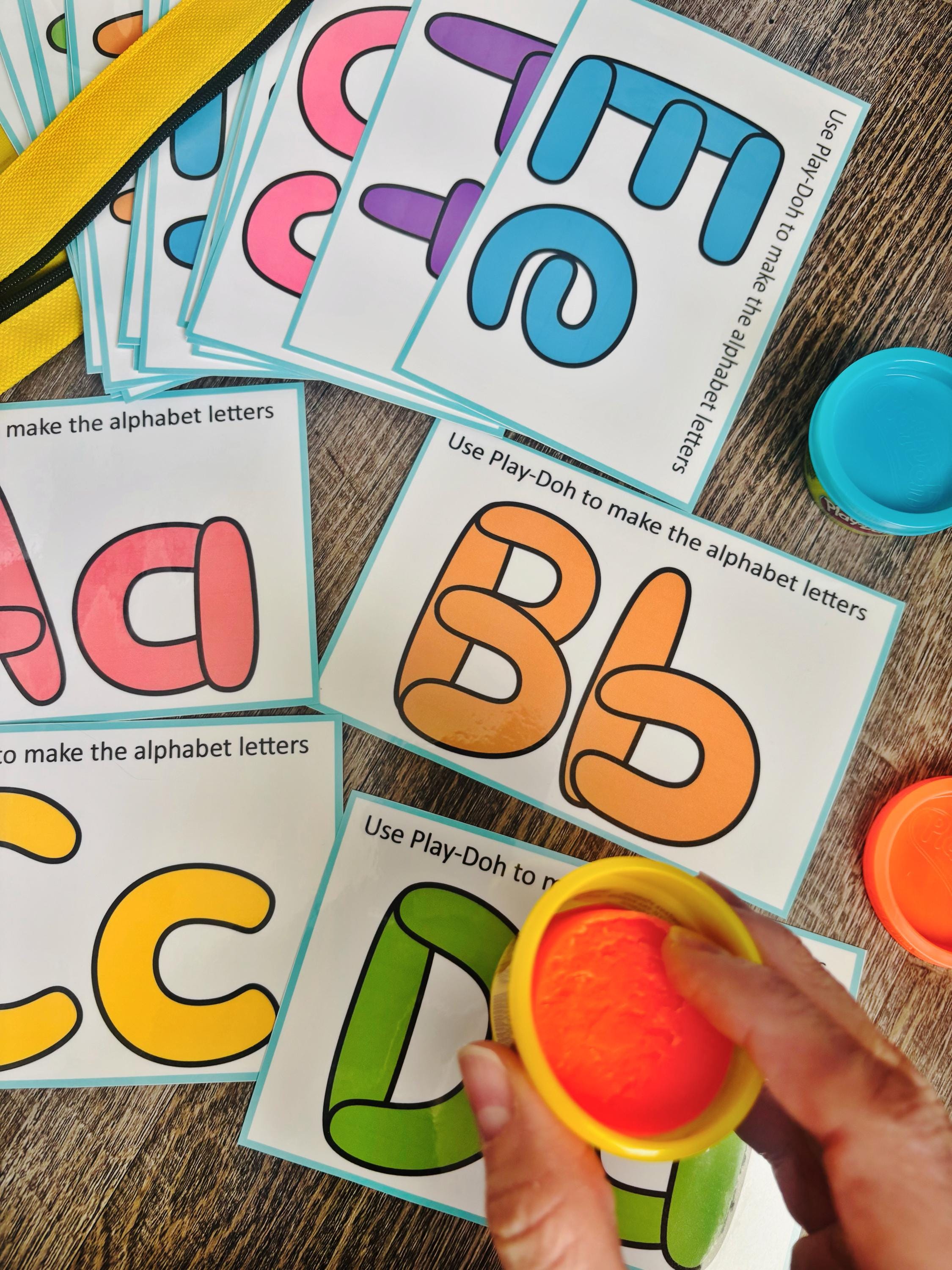 Play Dough Alphabet Mats | ABC Learning Cards for Toddlers | Laminated ...