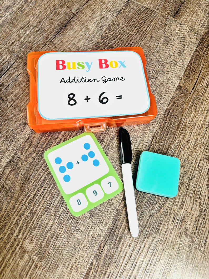 Kindergarten Addition Math Busy Box – Montessori Learning Toy for ...